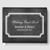 黒パーソナライズされた黒板結婚ゲストブック ゲストブック (正面)