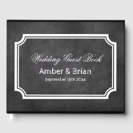 黒パーソナライズされた黒板結婚ゲストブック ゲストブック