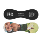 黒パーソナライズされた2枚の写真ボーナスパパ 野球ボール (パネル)