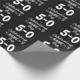 黒パーソナライズされた50誕生日 ラッピングペーパー