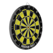 黒パーソナライズされた&イエローバイカラーダーツボード ダーツボード (正面左)