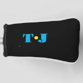 黒パーソナライズされた ゴルフヘッドカバー (正面)