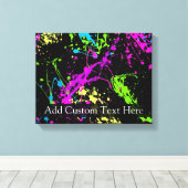 黒パーソナライズされた/ネオン(ばちゃばちゃ)跳ねる キャンバスプリント (インサイチュ (ウッドフロア))