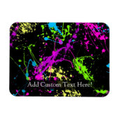 黒パーソナライズされた/ネオン(ばちゃばちゃ)跳ねる マグネット (横)