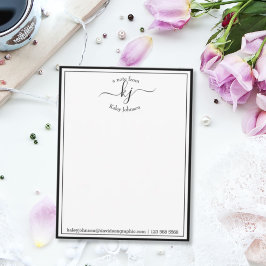 黒パーソナライズされた |ノートカードのデスクから サンキューカード