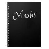 黒パーソナライズされた ノートブック (正面)
