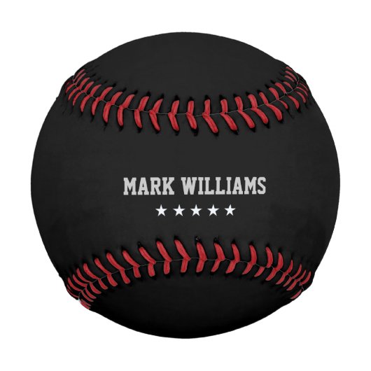 黒パーソナライズされた 野球ボール (裏面)