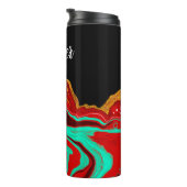 黒パーソナライズされた、金ゴールド、ブルゴーニュ、大理石アート タンブラー (回転右)