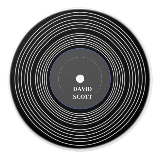 黒パーソナライズされたLpビニル セラミックノブ (正面)