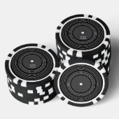黒パーソナライズされたLpビニル ポーカーチップ (積み重ね)