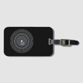 黒パーソナライズされたLpビニル ラゲッジタグ (正面横)