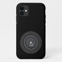 黒パーソナライズされたLpビニル iPhone 11 ケース