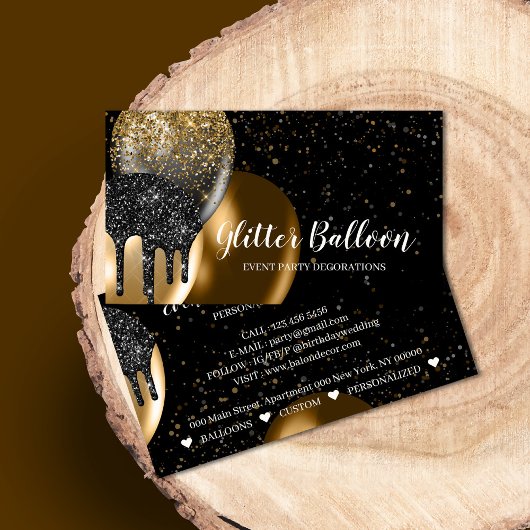 黒パーティー装飾イベントプラン誕生日バルーン 名刺