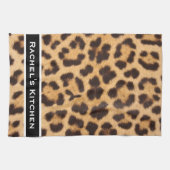 黒ヒョウモダンプリントキッチンタオル キッチンタオル (横)