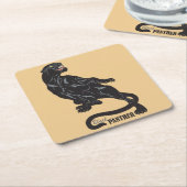 黒ヒョウ スクエアペーパーコースター (アングル)