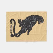 黒ヒョウ フリースブランケット (正面(横))