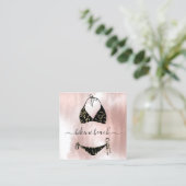 黒ビキニランジェリービーチ衣装下着屋 スクエア名刺 (スタンド正面)