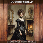 黒ビクトリアン服の貴族女性 薄葉紙