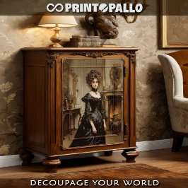 黒ビクトリアン服の貴族女性 薄葉紙