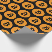 黒ビットコカッコいいイン暗号通貨コインサイン ラッピングペーパー (角)