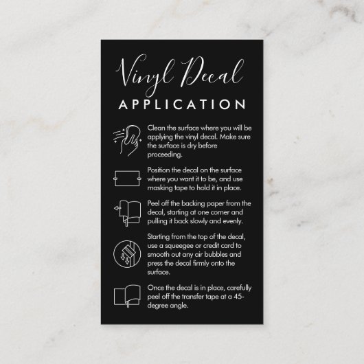 黒ビニールガ気にイドパーソナライズされたハンドドロー 名刺 (裏面)