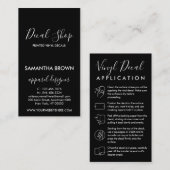 黒ビニールガ気にイドパーソナライズされたハンドドロー 名刺 (正面/裏面)