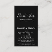 黒ビニールガ気にイドパーソナライズされたハンドドロー 名刺 (正面)