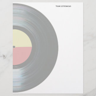 黒ビニール音楽レコードレーベルのレターヘッド