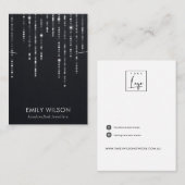 黒ビロードの明かり紐ネックレスバンドディスプレイ  名刺 (正面/裏面)