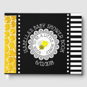黒ビーパーソナライズされた(昆虫)マルハナバチ赤ちゃんシャワーブック ゲストブック (正面)