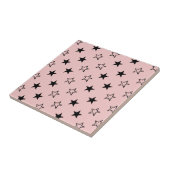 黒ピンクの幾何学星模様 タイル (側面)