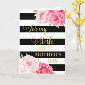 黒ピンクの花の母の日の妻へのカード カード (黄色い花)