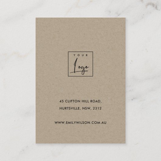 黒ピンクの葉のモノグラムイヤリング表示ロゴ 名刺 (裏面)