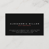 黒ピンク白い子犬の手前印刷パターン 名刺 (裏面)