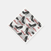 黒ファッショニスタ靴パターンナプキン スタンダードカクテルナプキン (角)