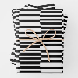 黒ファンキーと白のストライプ ラッピングペーパーシート