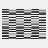 黒ファンキーと白のストライプ ラッピングペーパーシート (正面)