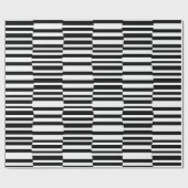 黒ファンキーと白のストライプ ラッピングペーパー (フラット)