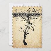 黒ファンキーエレガント渦結婚の 招待状 (裏面)