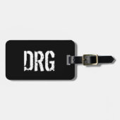 黒ファンキーパーソナライズされたと白の荷札 ラゲッジタグ (正面横)