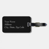 黒ファンキーパーソナライズされたと白の荷札 ラゲッジタグ (裏面横)