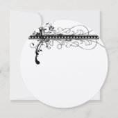 黒ファンキー渦エレガント結婚の感謝 サンキューカード (裏面)