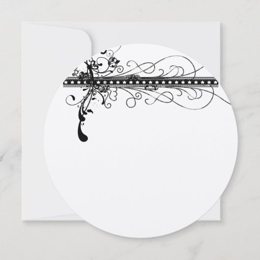 黒ファンキー渦エレガント結婚の感謝 サンキューカード (裏面)