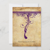 黒ファンキー渦巻きエレガント式の日付を保存 セーブザデート (裏面)