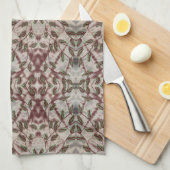 黒ファンシーとブルゴーニュのハンドタオル キッチンタオル (四つ折り)