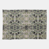 黒ファンシーと白と茶色のハンドタオル キッチンタオル (横)