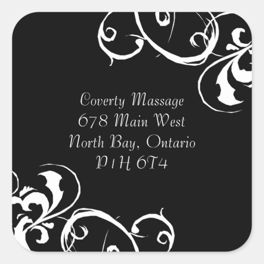 黒ファンシーと白のシール スクエアシール (正面)