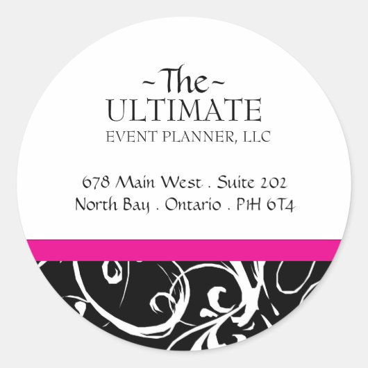 黒ファンシーと白のシール ラウンドシール (正面)