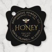 黒ファンシーと金ゴールドのハニーラベル栄養ラベル フェイバータグ (正面)