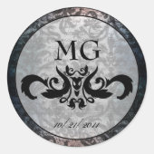 黒ファンシーダマスクゴシックのシール/封筒用シール ラウンドシール (正面)